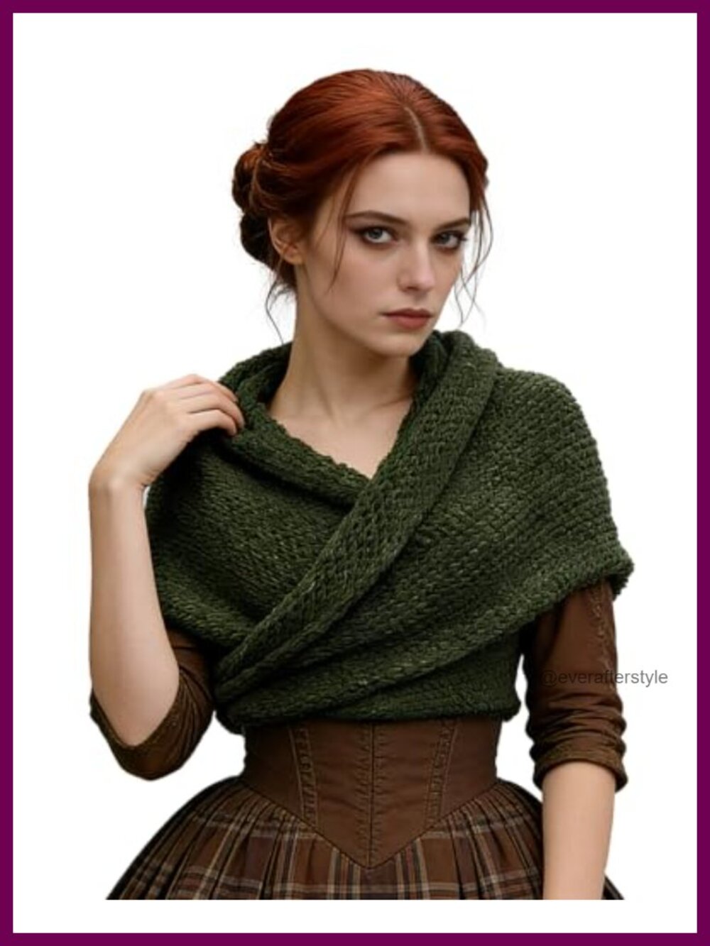 Acrylic Renaissance Triangle Shawl Wrap with Ties Medieval Costume